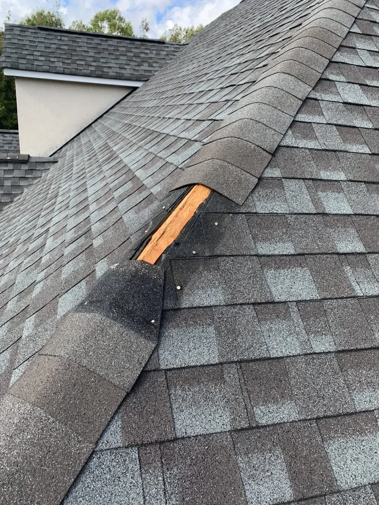 Missing roof shingles